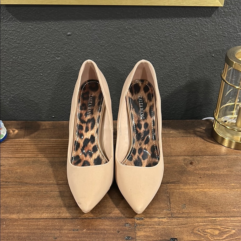 Azalea Wang Tan Heels Elegant and Versatile